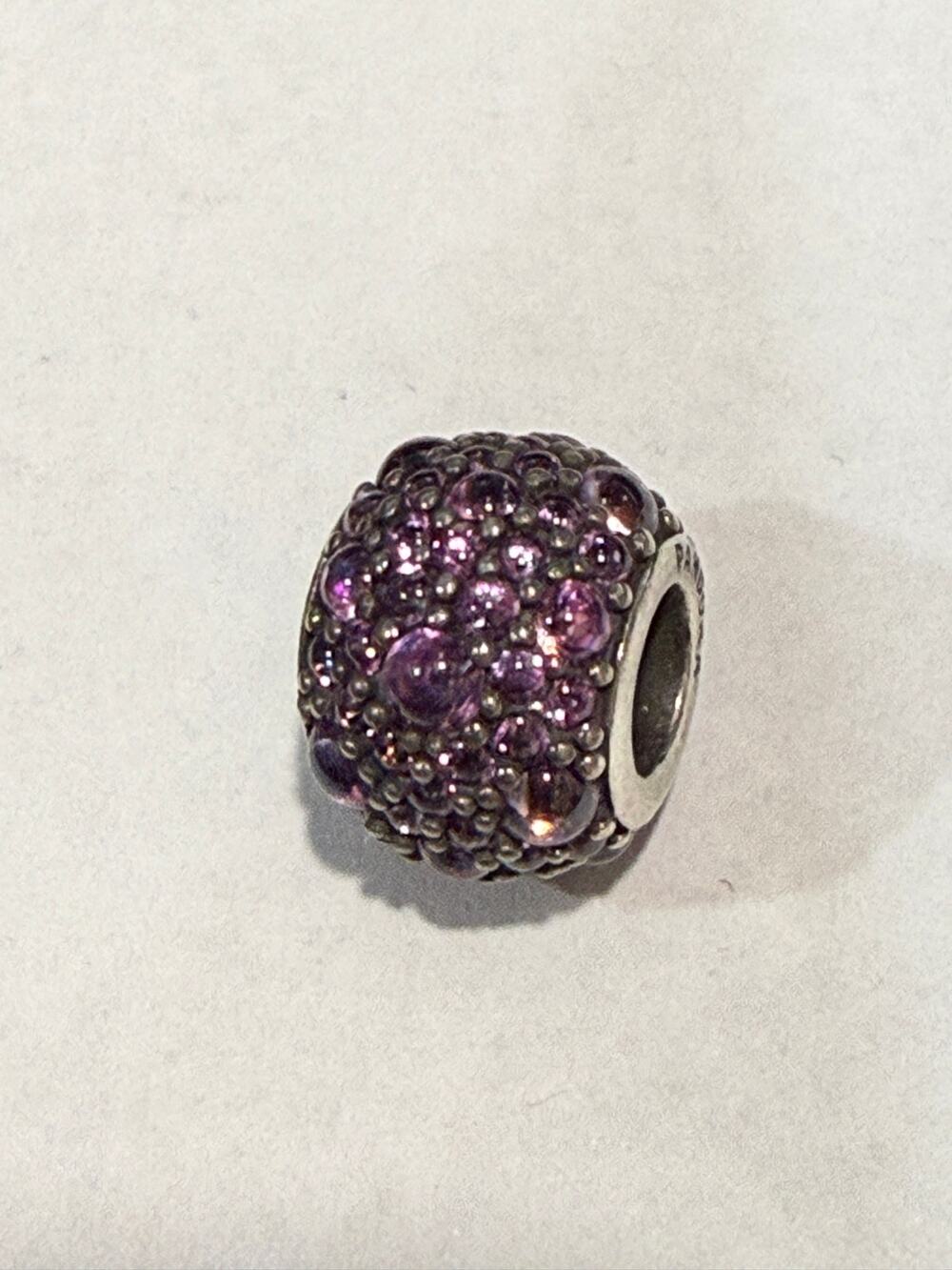 Pandora Sparkling Purple lights shimmering droplets Pave Bead Charm Retired